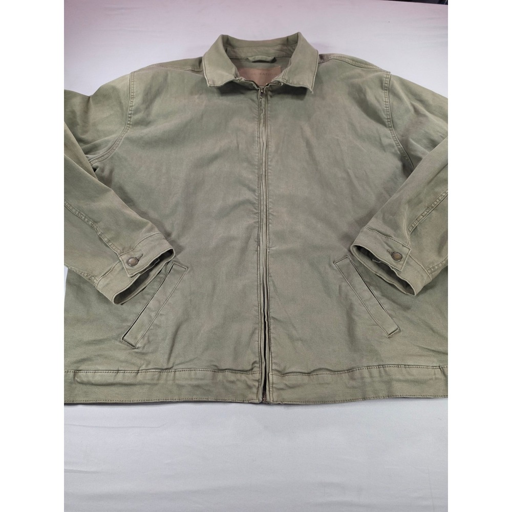 True Nation Mens 2XLT Olive Green Full Zip Twill Jacket DXL Big & Tall Workwear